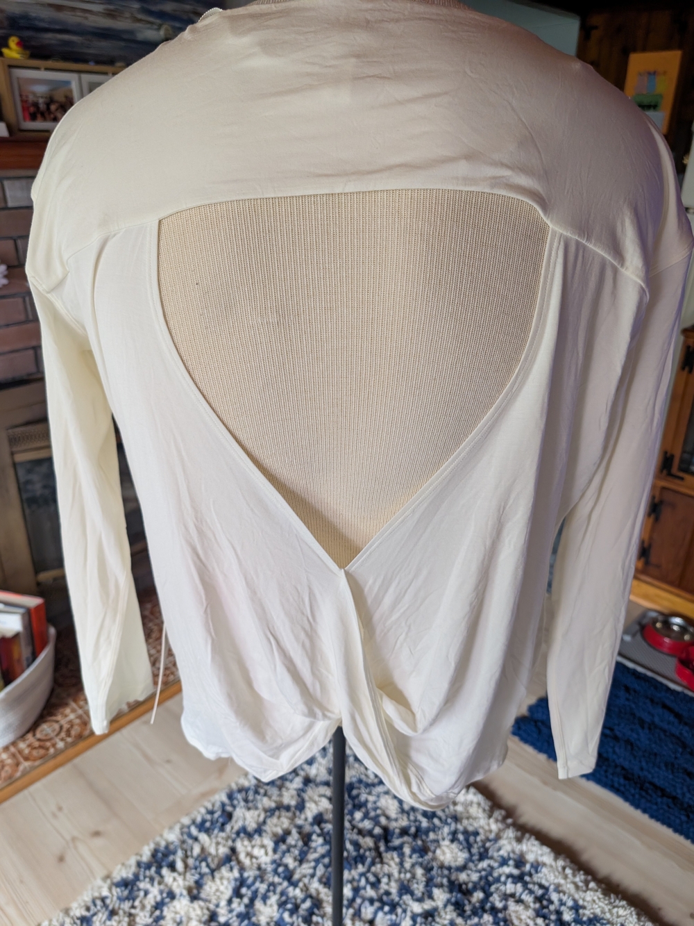 Lululemon Cream Long-Sleeve Open-Back Top